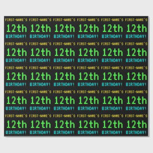 Fun Vintage/Retro Video Game Look 12th Birthday Wrapping Paper