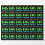 [ Thumbnail: Fun Vintage/Retro Video Game Look 14th Birthday Wrapping Paper ]