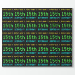[ Thumbnail: Fun Vintage/Retro Video Game Look 15th Birthday Wrapping Paper ]