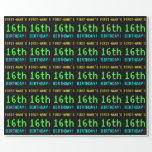 [ Thumbnail: Fun Vintage/Retro Video Game Look 16th Birthday Wrapping Paper ]