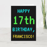 [ Thumbnail: Fun Vintage/Retro Video Game Look 17th Birthday Card ]