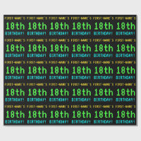 Fun Vintage/Retro Video Game Look 18th Birthday Wrapping Paper