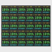 Fun Vintage/Retro Video Game Look 18th Birthday Wrapping Paper