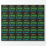 [ Thumbnail: Fun Vintage/Retro Video Game Look 24th Birthday Wrapping Paper ]