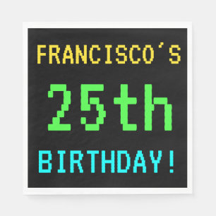 Fun Vintage/Retro Video Game Look 25th Birthday Napkins