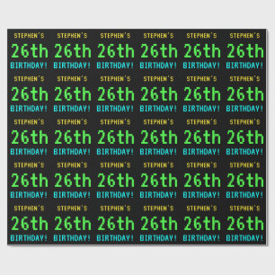 Fun Vintage/Retro Video Game Look 26th Birthday Wrapping Paper