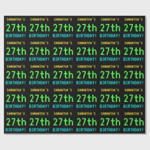 Fun Vintage/Retro Video Game Look 27th Birthday Wrapping Paper