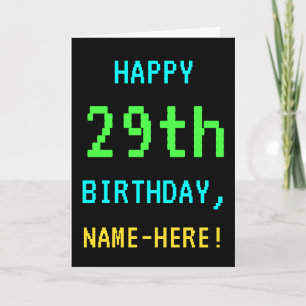 Fun Vintage/Retro Video Game Look 29th Birthday Card