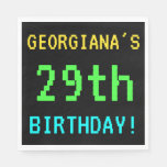 [ Thumbnail: Fun Vintage/Retro Video Game Look 29th Birthday Napkin ]
