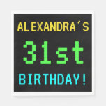[ Thumbnail: Fun Vintage/Retro Video Game Look 31st Birthday Napkin ]