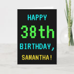 [ Thumbnail: Fun Vintage/Retro Video Game Look 38th Birthday Card ]