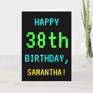 Fun Vintage/Retro Video Game Look 38th Birthday Card
