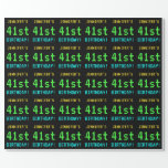 [ Thumbnail: Fun Vintage/Retro Video Game Look 41st Birthday Wrapping Paper ]