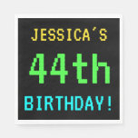 [ Thumbnail: Fun Vintage/Retro Video Game Look 44th Birthday Napkin ]