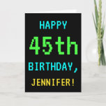 [ Thumbnail: Fun Vintage/Retro Video Game Look 45th Birthday Card ]