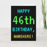 [ Thumbnail: Fun Vintage/Retro Video Game Look 46th Birthday Card ]
