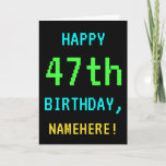 [ Thumbnail: Fun Vintage/Retro Video Game Look 47th Birthday Card ]