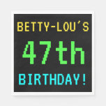 [ Thumbnail: Fun Vintage/Retro Video Game Look 47th Birthday Napkin ]