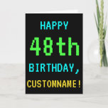 [ Thumbnail: Fun Vintage/Retro Video Game Look 48th Birthday Card ]