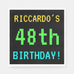 [ Thumbnail: Fun Vintage/Retro Video Game Look 48th Birthday Napkin ]