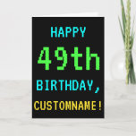 [ Thumbnail: Fun Vintage/Retro Video Game Look 49th Birthday Card ]