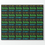 [ Thumbnail: Fun Vintage/Retro Video Game Look 50th Birthday Wrapping Paper ]