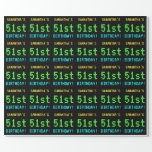[ Thumbnail: Fun Vintage/Retro Video Game Look 51st Birthday Wrapping Paper ]