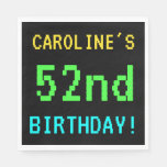 [ Thumbnail: Fun Vintage/Retro Video Game Look 52nd Birthday Napkin ]