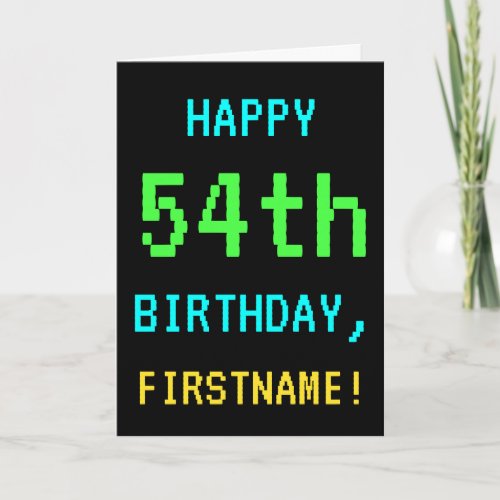 Fun VintageRetro Video Game Look 54th Birthday Card