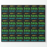 [ Thumbnail: Fun Vintage/Retro Video Game Look 54th Birthday Wrapping Paper ]