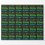 [ Thumbnail: Fun Vintage/Retro Video Game Look 55th Birthday Wrapping Paper ]