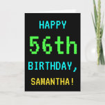 [ Thumbnail: Fun Vintage/Retro Video Game Look 56th Birthday Card ]