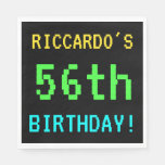 [ Thumbnail: Fun Vintage/Retro Video Game Look 56th Birthday Napkin ]