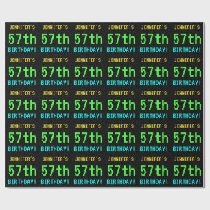 Fun Vintage/Retro Video Game Look 57th Birthday Wrapping Paper