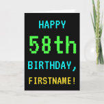[ Thumbnail: Fun Vintage/Retro Video Game Look 58th Birthday Card ]