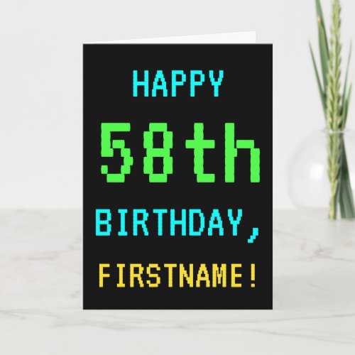 Fun VintageRetro Video Game Look 58th Birthday Card