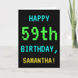 [ Thumbnail: Fun Vintage/Retro Video Game Look 59th Birthday Card ]