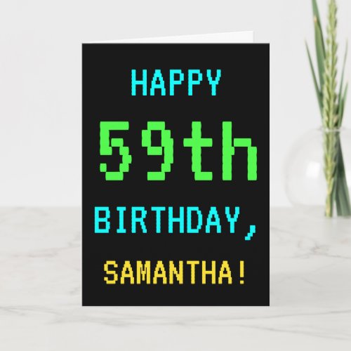 Fun VintageRetro Video Game Look 59th Birthday Card
