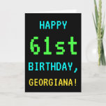 [ Thumbnail: Fun Vintage/Retro Video Game Look 61st Birthday Card ]