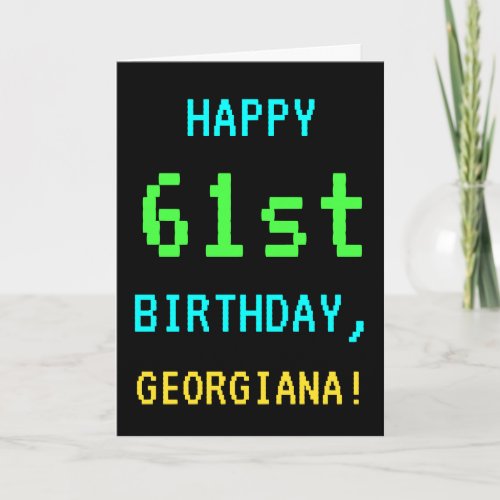 Fun VintageRetro Video Game Look 61st Birthday Card