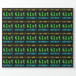 [ Thumbnail: Fun Vintage/Retro Video Game Look 61st Birthday Wrapping Paper ]
