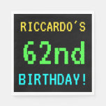 [ Thumbnail: Fun Vintage/Retro Video Game Look 62nd Birthday Napkin ]