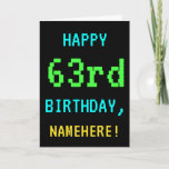 [ Thumbnail: Fun Vintage/Retro Video Game Look 63rd Birthday Card ]