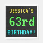 [ Thumbnail: Fun Vintage/Retro Video Game Look 63rd Birthday Napkin ]