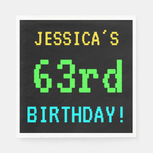 Fun Vintage/Retro Video Game Look 63rd Birthday Napkins