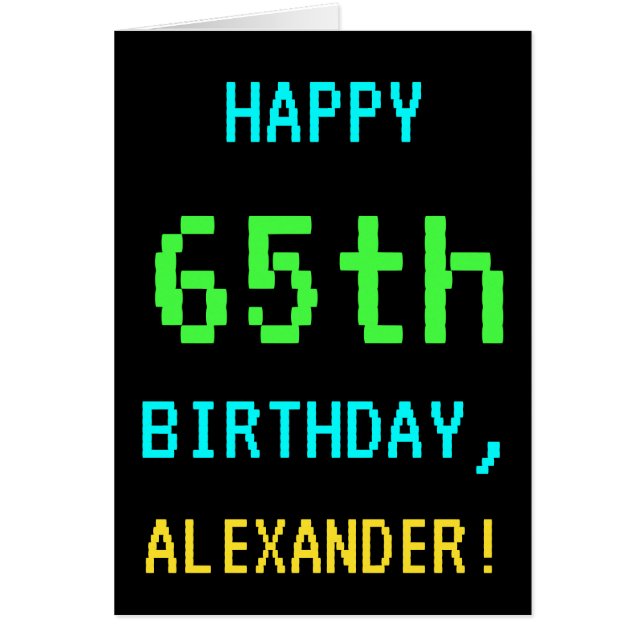 Fun Vintage/Retro Video Game Look 65th Birthday (Front)