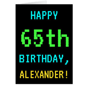 Fun Vintage/Retro Video Game Look 65th Birthday Cards