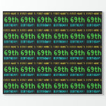 [ Thumbnail: Fun Vintage/Retro Video Game Look 69th Birthday Wrapping Paper ]