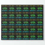 [ Thumbnail: Fun Vintage/Retro Video Game Look 6th Birthday Wrapping Paper ]