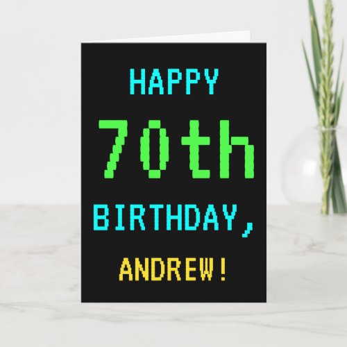 Fun VintageRetro Video Game Look 70th Birthday Card